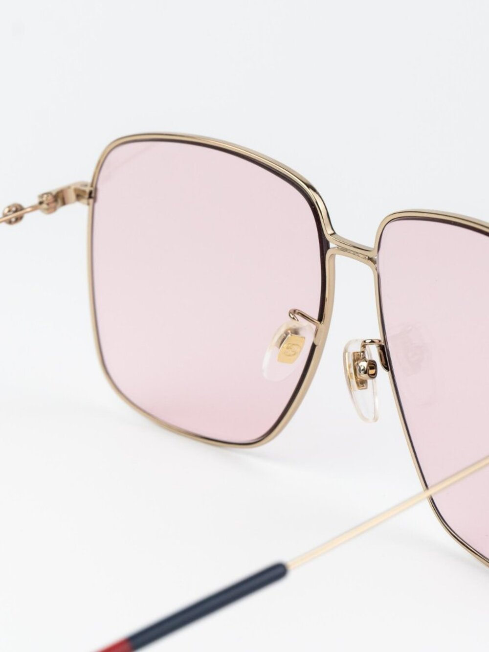 Gucci Women Sunglasses Gold Pink Square GG0394S 004 NEW AUTHENTIC - Picture 7 of 13